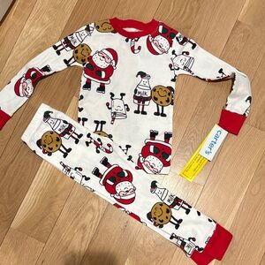 Carter's Festive Santa and Cookie Pajama Set - Red and White